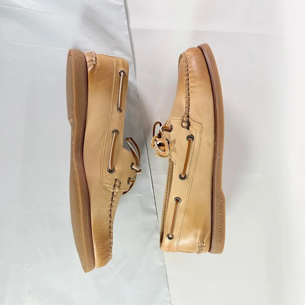Sperry Gold Cup Authentic Original Burnished Tan Boat Shoes Mens 10.5M STS24497